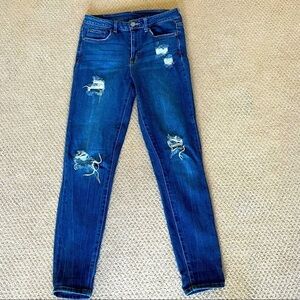 Aeropostale Size 4 Distressed High Waisted Denim Ripped Jeggings